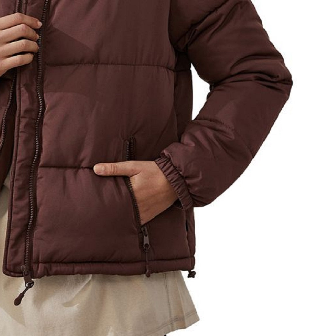 Jaqueta Puffer Cotton On Feminina The Recycled Mother Marrom Tamanho Médio