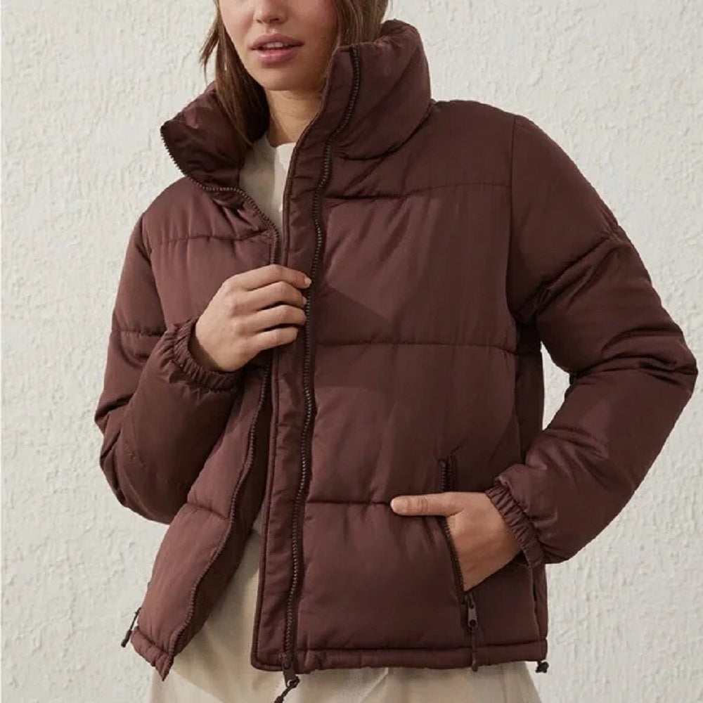 Jaqueta Puffer Cotton On Feminina The Recycled Mother Marrom Tamanho P