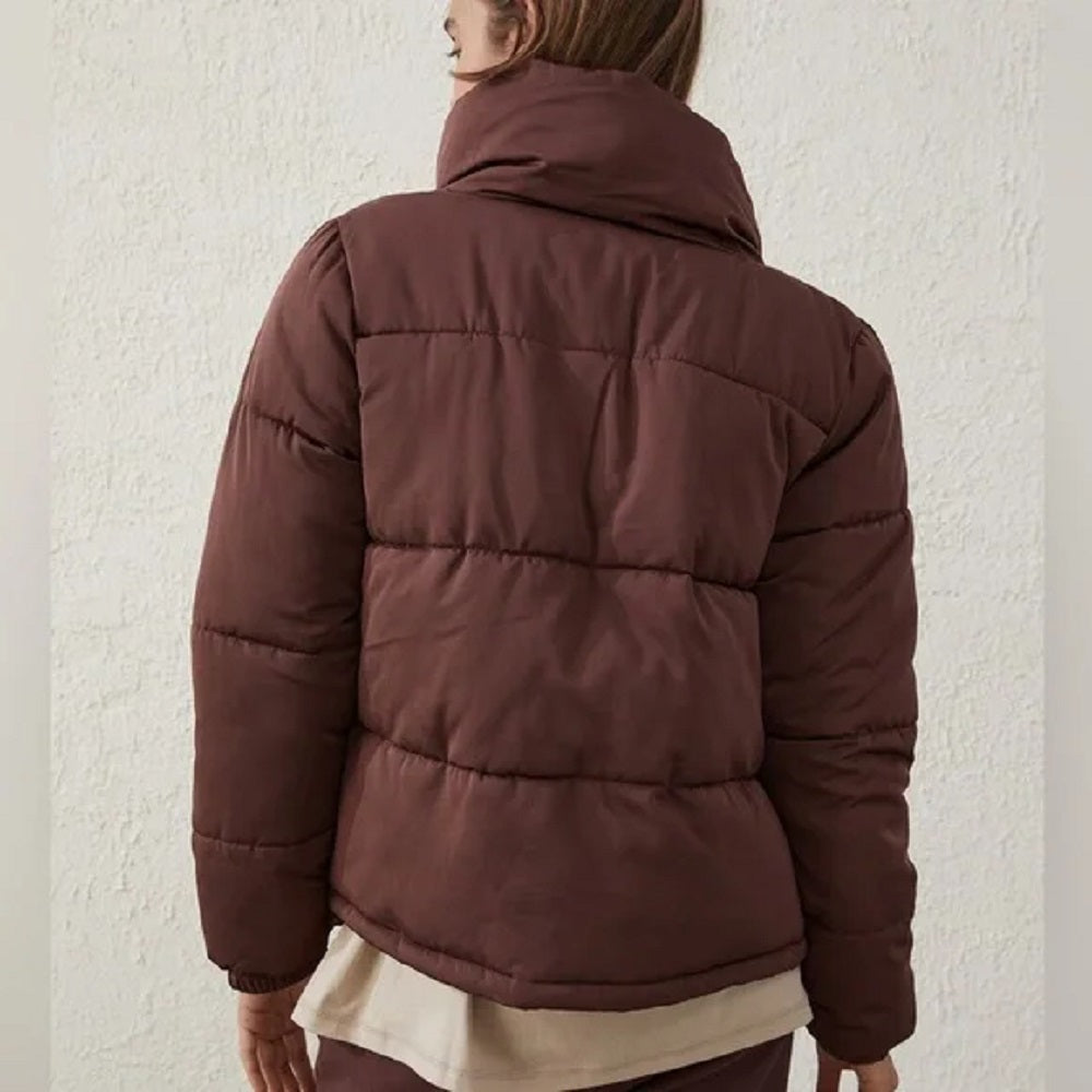Jaqueta Puffer Cotton On Feminina The Recycled Mother Marrom Tamanho P