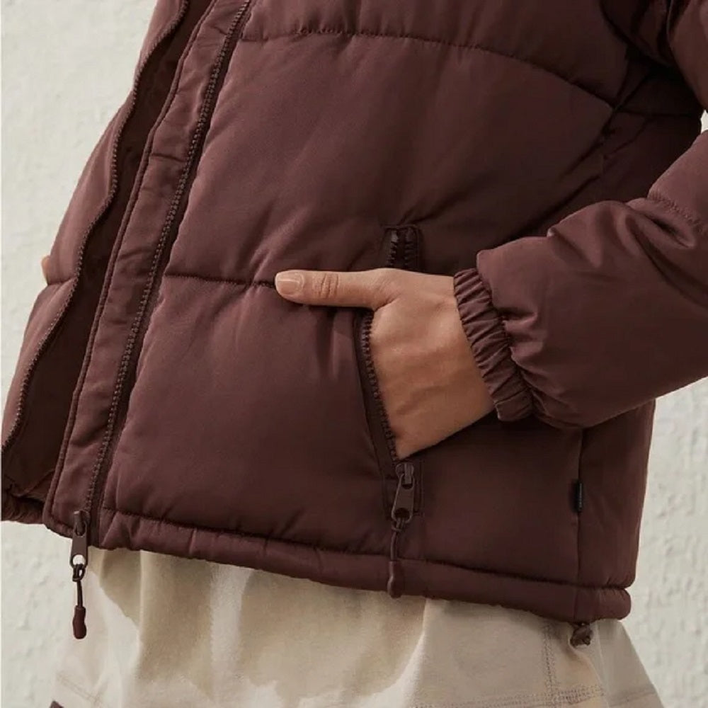 Jaqueta Puffer Cotton On Feminina The Recycled Mother Marrom Tamanho P