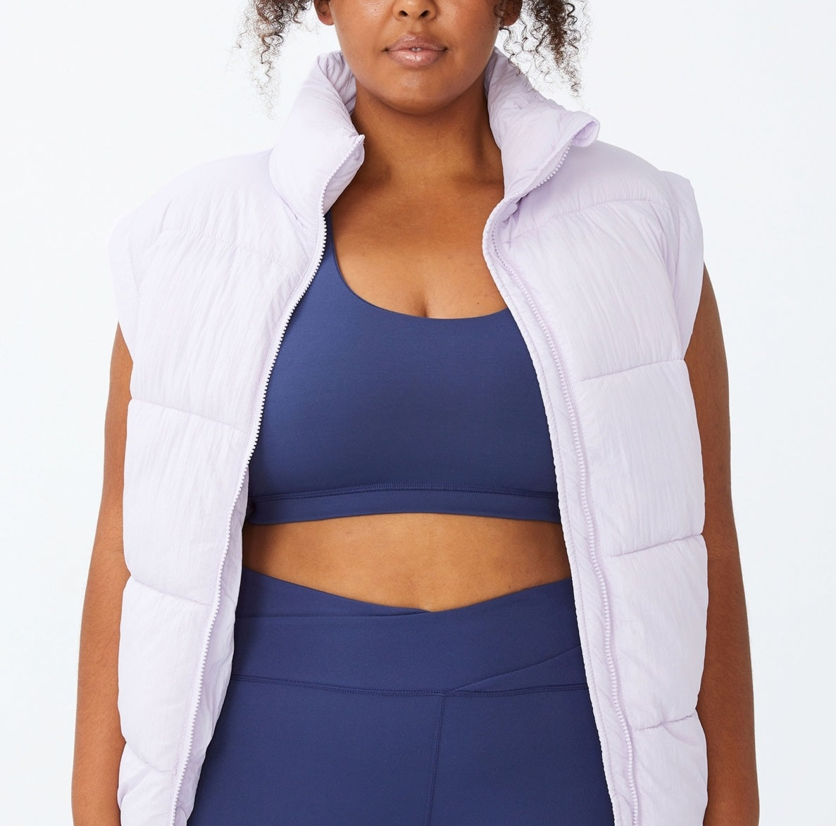 Jaqueta acolchoada feminina Active Mother da COTTON ON, branca, tamanho 20W