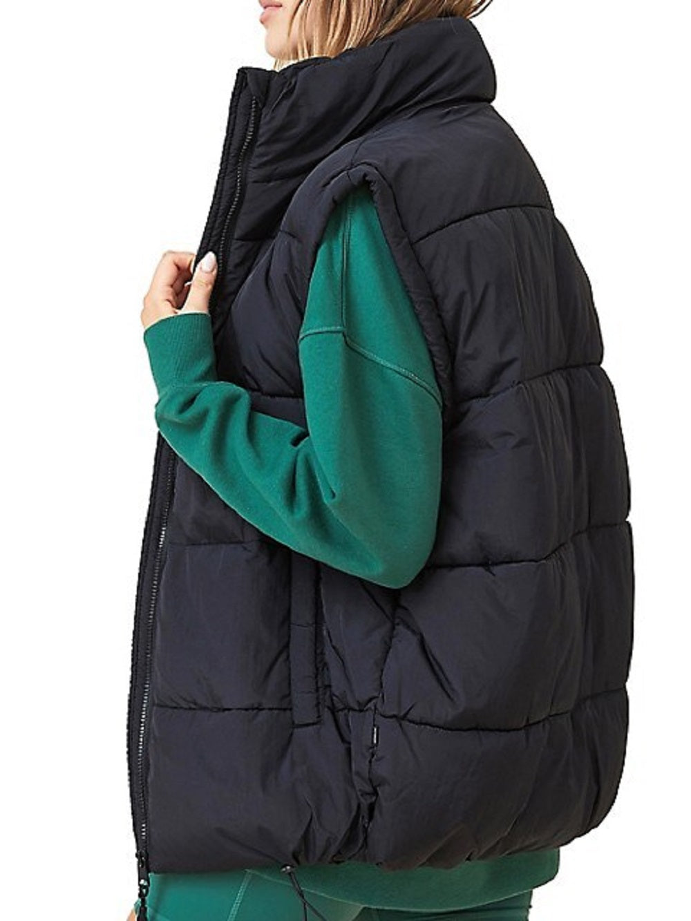 Jaqueta feminina Cotton On Recycled Mother Puffer, preta, tamanho médio