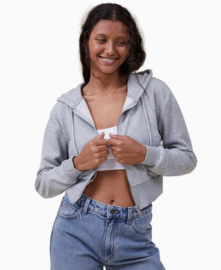 Top curto com zíper Cotton On para mulheres, tamanho médio, preto