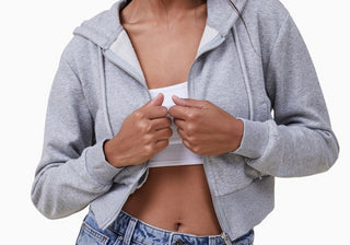 Top curto com zíper Cotton On para mulheres, tamanho médio, preto