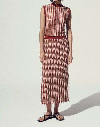 Escvdo - Motupe Crochet Midi Skirt