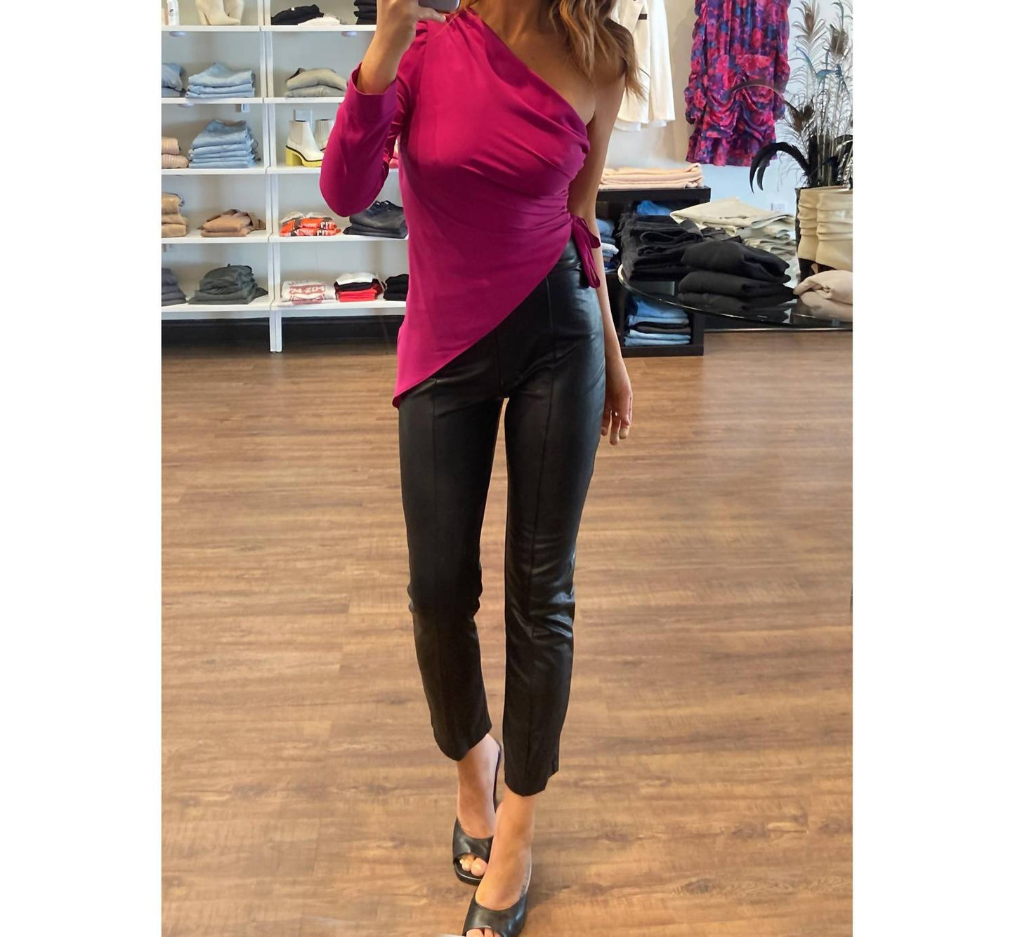 Amanda Uprichard - Maryclare One Shoulder Long Sleeve Top