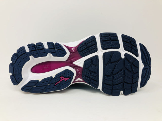 Tênis de corrida Mizuno Wave Inspire 16 WAVEKNIT feminino, esmalte/azul, tamanho 6,5 B(M) EUA