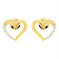 14K Yellow Gold 1/8 Cttw Diamond Journey Heart Hoop Earrings (K-L Color, I1-I2 Clarity)