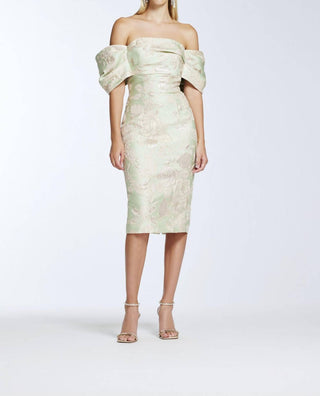 Frascara - Vestido drapeado ombro a ombro