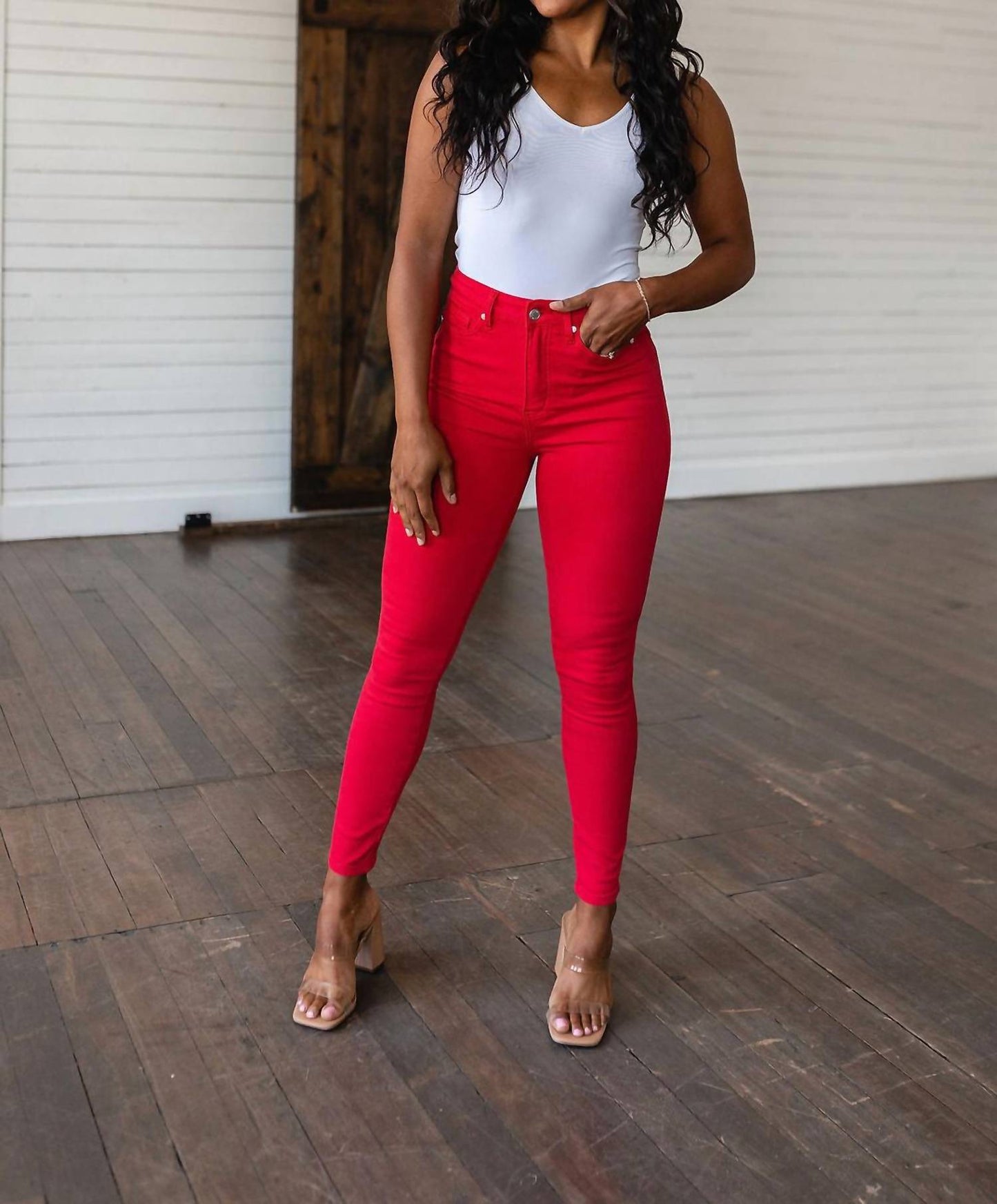 Judy Blue - High Rise Control Top Garment Dyed Skinny Jeans