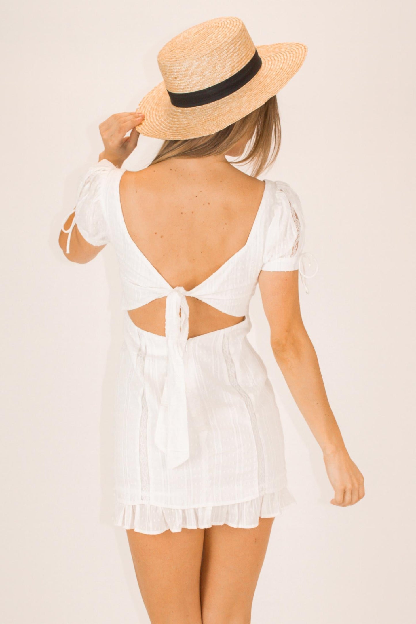 Adora - Flower Embroidered Mini Dress