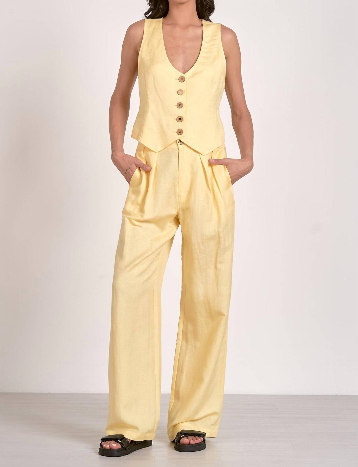 Elan - Linen Pleated Pants