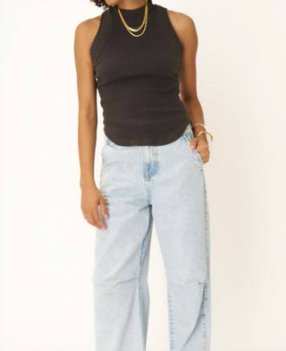 Projeto Social T - GARNER SUÉTER MISTO COM CINTURA CANELADA E GOLA SIMPLES