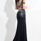 Rachel Allan - Beaded Jersey Two-piece Gown With Slit