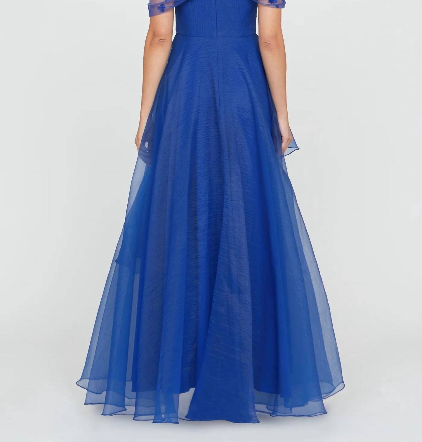 Theia - Atlas Shawl Draped Gown