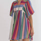 Entro - Striped Bubble Sleeve Dress