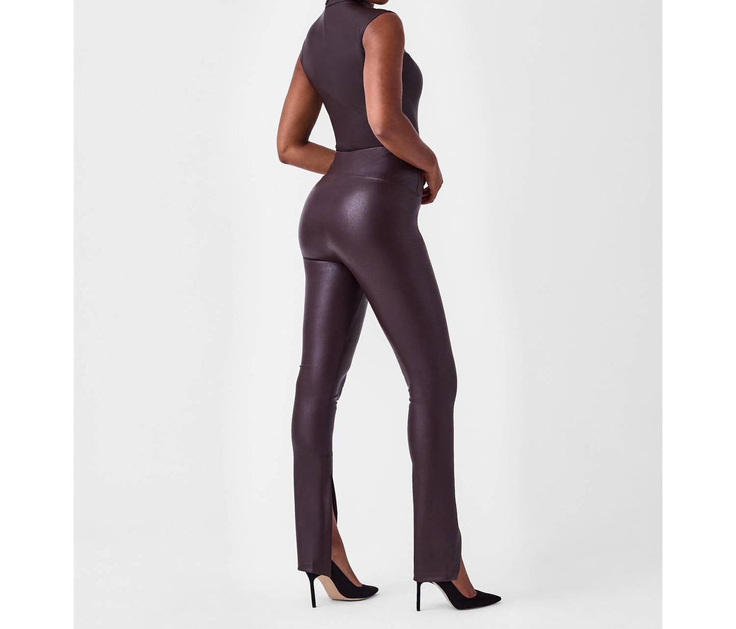 Spanx - Leather Like Front Slit Leggings
