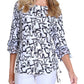Multiples - 3/4 Sleeve Pattern Drop Shoulder Top