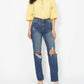 Judy Blue - High Waist Knee Ripped Dad Denim Jeans