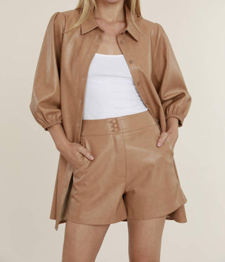 Dolce Cabo - High Waisted Faux Leather Shorts