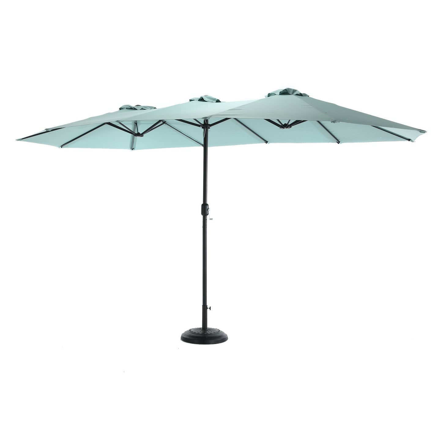 14.8 Ft Double Sided Outdoor Umbrella Rectangular Large with Crank (Light Green)