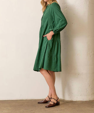 Baevely By Wellmade - Phoebe Button Front Long Sleeve Midi Dress