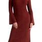 Elan - Crewneck Ribbed Sweater Dress