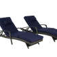 Outdoor Wicker Reclining Chair Set of 2 with Cushions