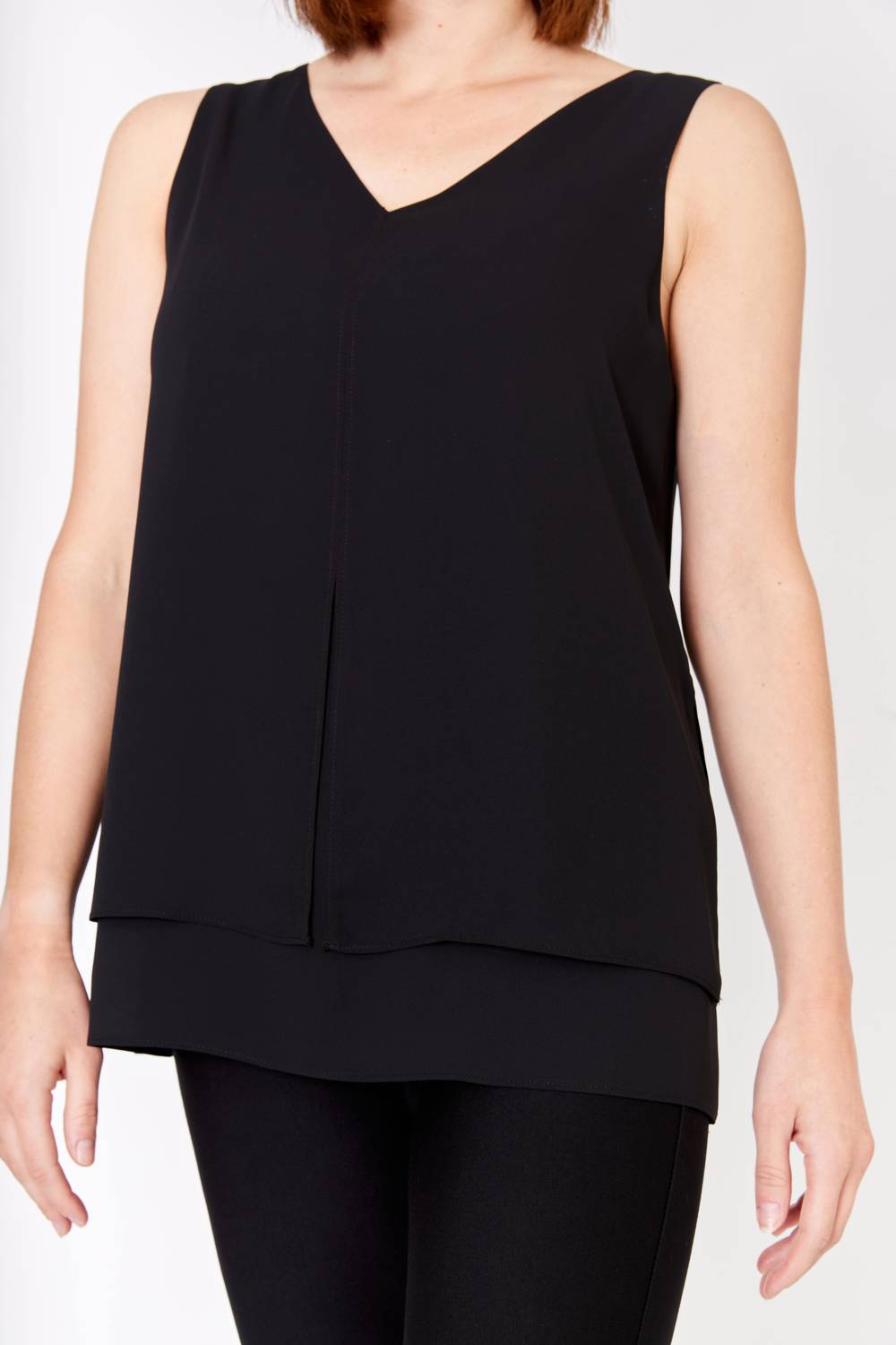 Frank Lyman - V-neck Sleeveless Woven Top