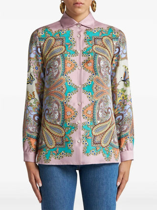 Etro - Charm Medallion Silk Twill Paisley Blouse