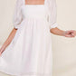 Allie Rose - Textured Puff Sleeve Babydoll Dress