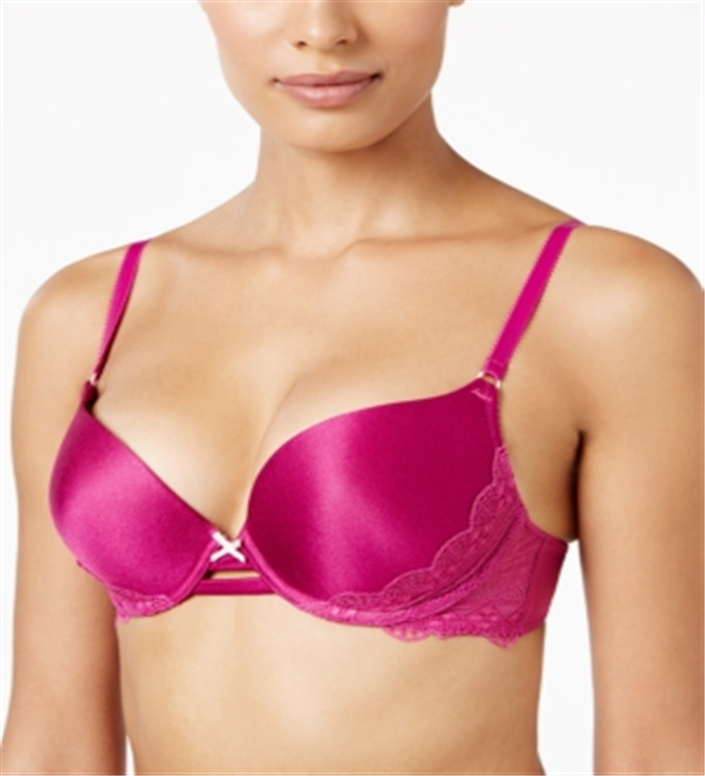 Sutiã de renda geométrica Super Boost feminino Heidi by Heidi Klum, rosa, tamanho 34C