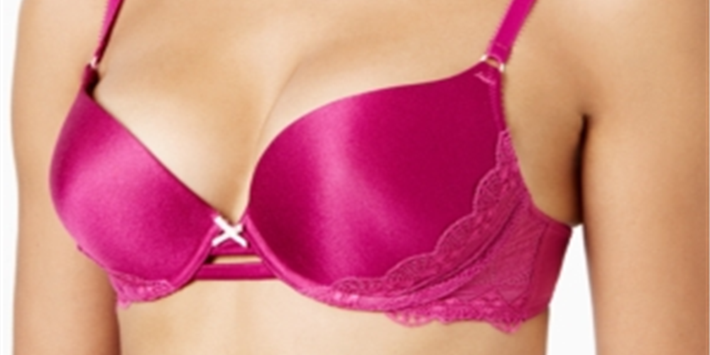 Sutiã de renda geométrica Super Boost feminino Heidi by Heidi Klum, rosa, tamanho 34C
