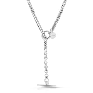 Eklexic - Colar feminino Micro Royal Rolo Chain conversível com laço