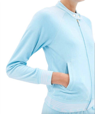 Juicy Couture - Jaqueta de corrida feminina Doo Wop com gola alta e veludo, tamanho grande