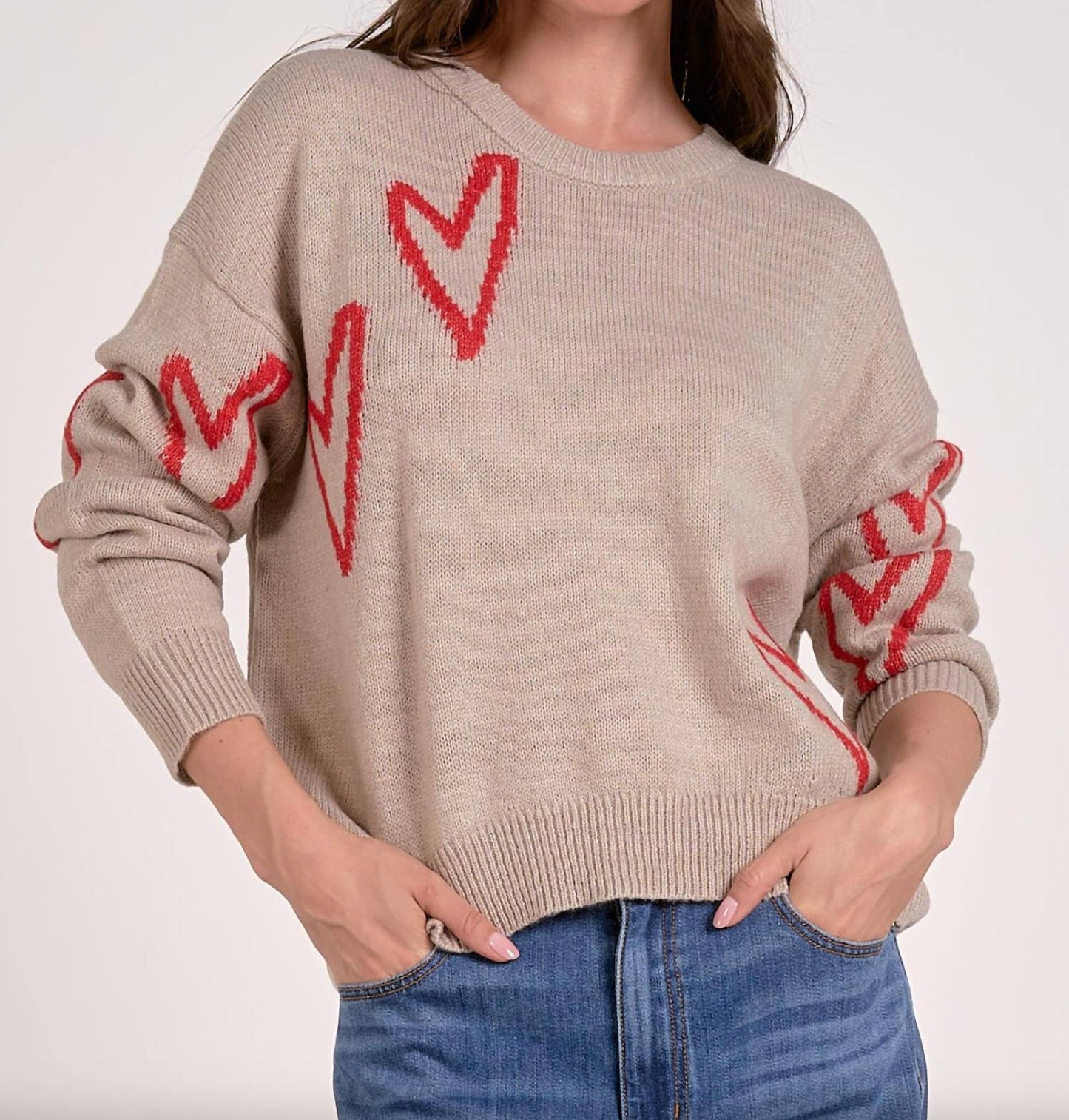 Elan - Rosen Hearts Crewneck Sweater