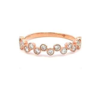 Aamiaa - 0.45 Carat Natural Round Diamond Bezel Set Band Ring
