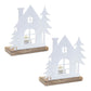 Metal House Tealight Candle Holder (Set of 2)