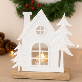 Metal House Tealight Candle Holder (Set of 2)