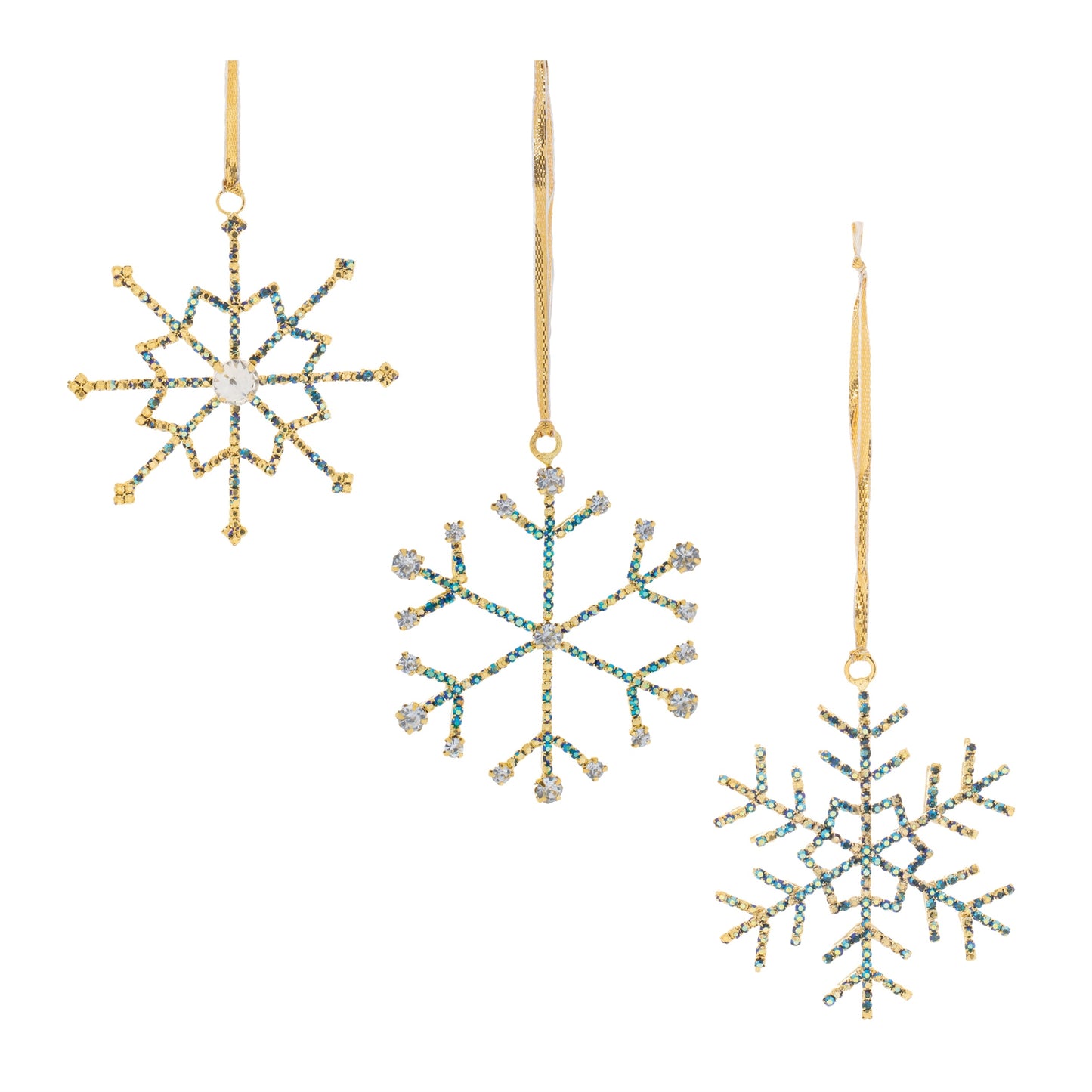 Jeweled Metal Snowflake Ornament (Set of 12)
