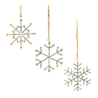 Jeweled Metal Snowflake Ornament (Set of 12)