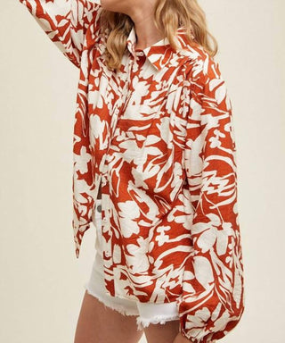 Lista de desejos - Blusa floral com botões