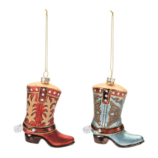 Glass Cowboy Boot Ornament (Set of 6)
