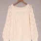 1 The Woman - Hollow-out Puffy Sleeve Knit Sweater