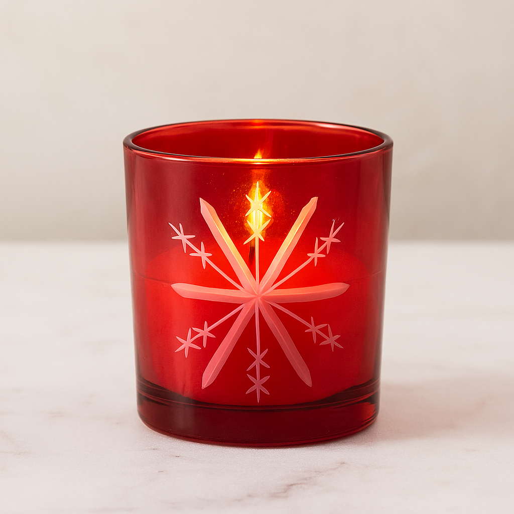 Glass Snowflake Votive Holder (Set of 3)
