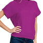 Zenana - Mock Neck Short Sleeve Sweater