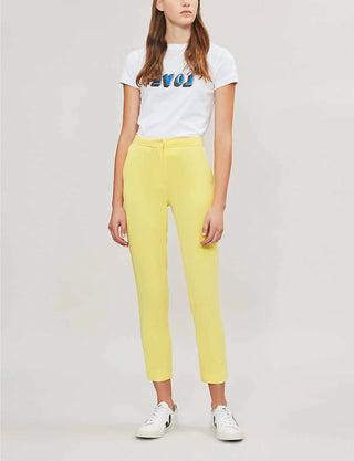 Topshop - Calça Cropped Limão Feminina