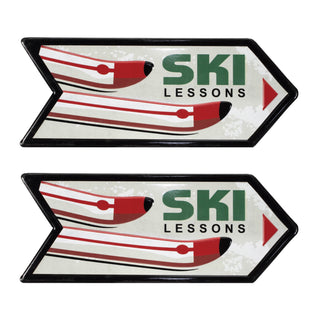 Metal Ski Lessons Sign (Set of 2)