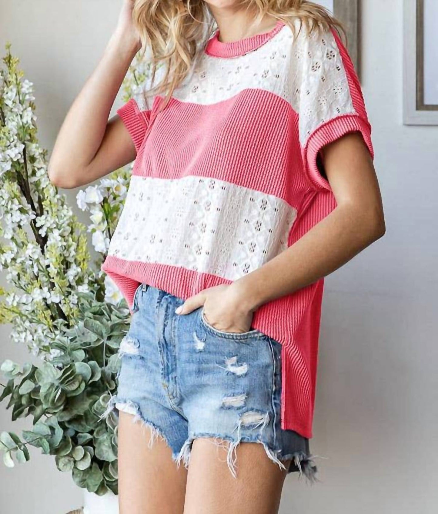 7Th Ray - Contrast Short Sleeve Top
