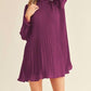 &Merci - Pleated High Neck Mini Dress